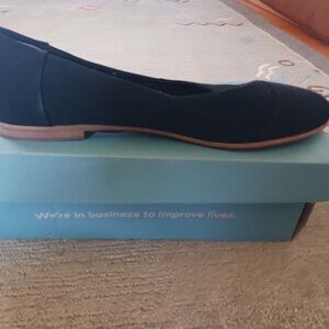 Toms Jutti Neat Black Suede Size 10